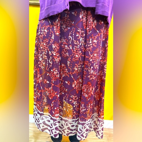 Coldwater Creek Womens Purple Midi Flare Pleated Skirt - Picture 2 of 13